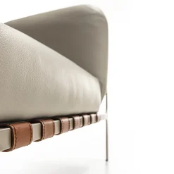 Poltrona Sydney in Pelle Bianca