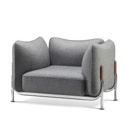 Poltrona Tasca in tessuto grigio