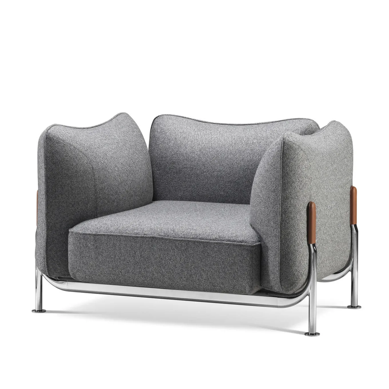 Poltrona Tasca in tessuto grigio