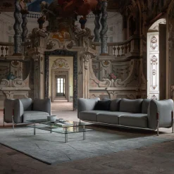 Poltrona Tasca in tessuto grigio