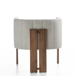 Poltrona Tofane bianco e noce