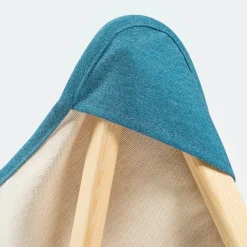 Poltrona Tripolina in crema e blu teal