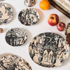 Pompei Piatto Fondo in porcellana con rami e gioiello #4