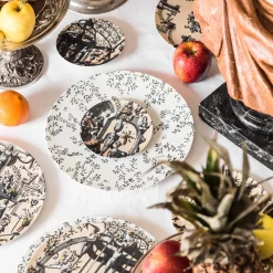 Pompei Piatto Fondo in porcellana con rami e gioiello #2