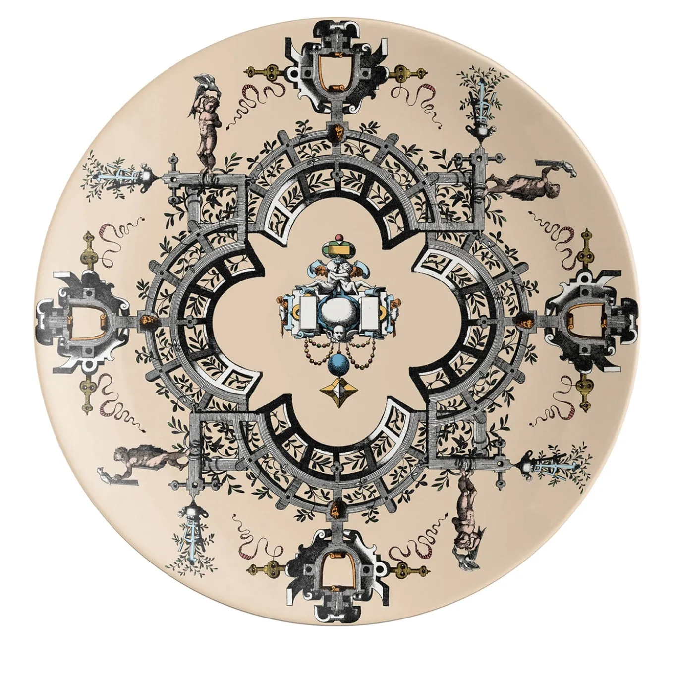 Pompei Piatto Piano in porcellana con disegno geometrico #4