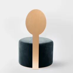 pop gray velvet and satin brass metal chair