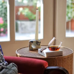 Porta bicchiere e sigaro Siesta in marmo di Carrara