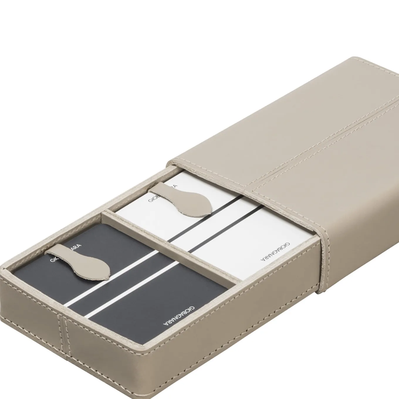 Porta carte da gioco Etna in pelle color sabbia