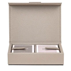 Porta carte da gioco in pelle beige