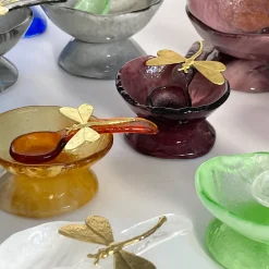 Porta sale in vetro giallo - Set di 2