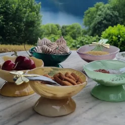 Porta sale in vetro giallo - Set di 2