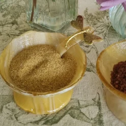 Porta sale in vetro giallo - Set di 2