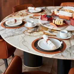 Porta salse in pelle cognac e bordeaux