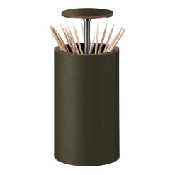 Porta stuzzicadenti in pelle d'oliva