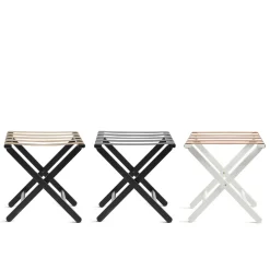 Portabagagli In Legno Nero E Pelle #1