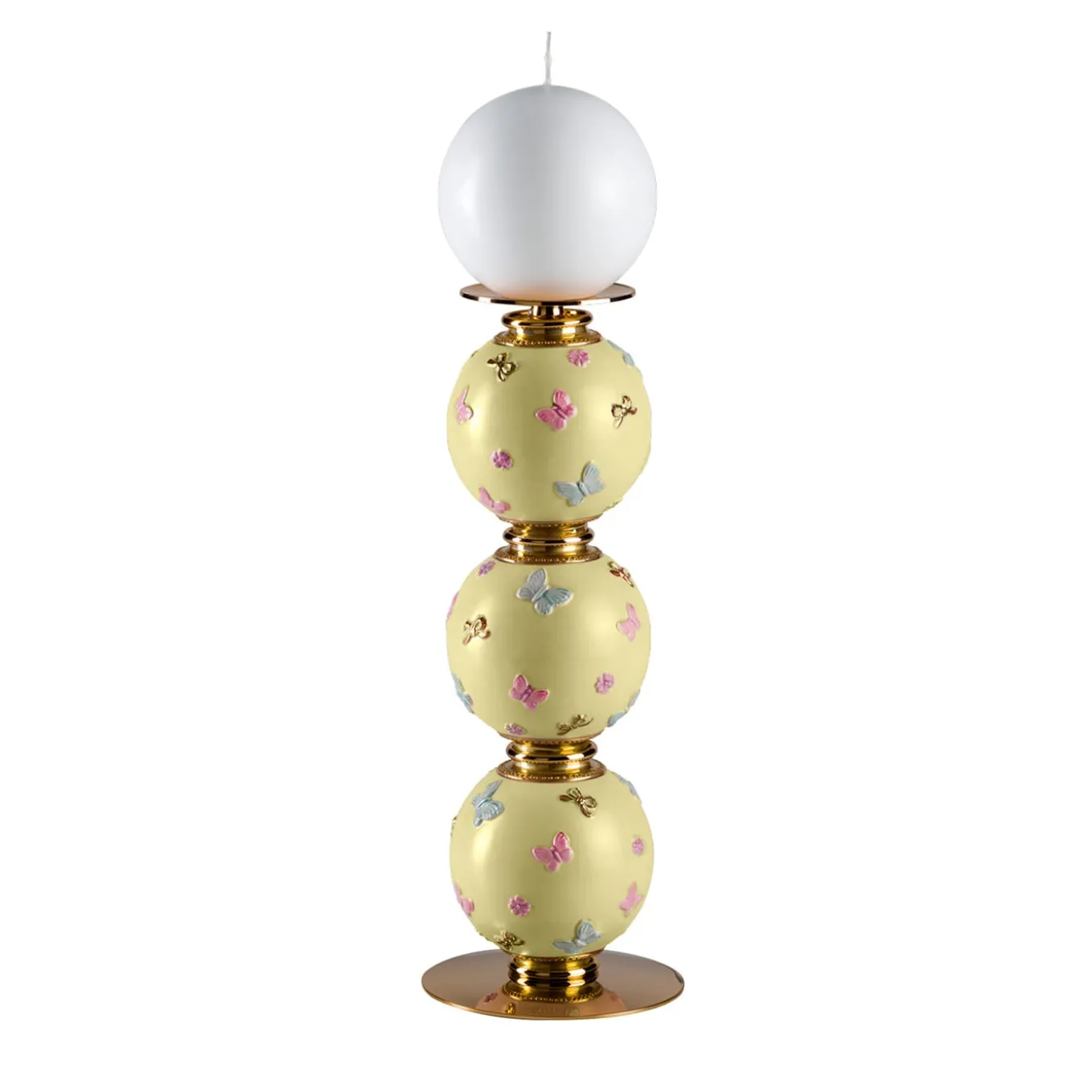 PORTACANDELE A FARFALLA GRANDE - GIALLO