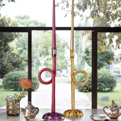 Portacandele Joyful Venetian Knot rosso e rubino