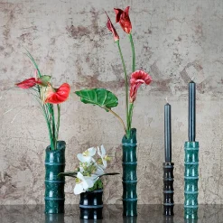 Portacandele Kadomatsu in marquina nera di Michele Chiossi