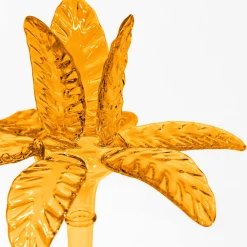 Portacandele Las Palmas medio in vetro soffiato arancione