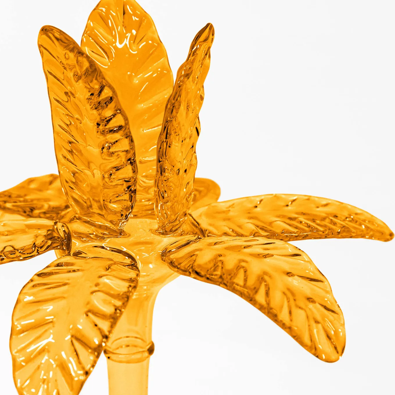 Portacandele Las Palmas medio in vetro soffiato arancione