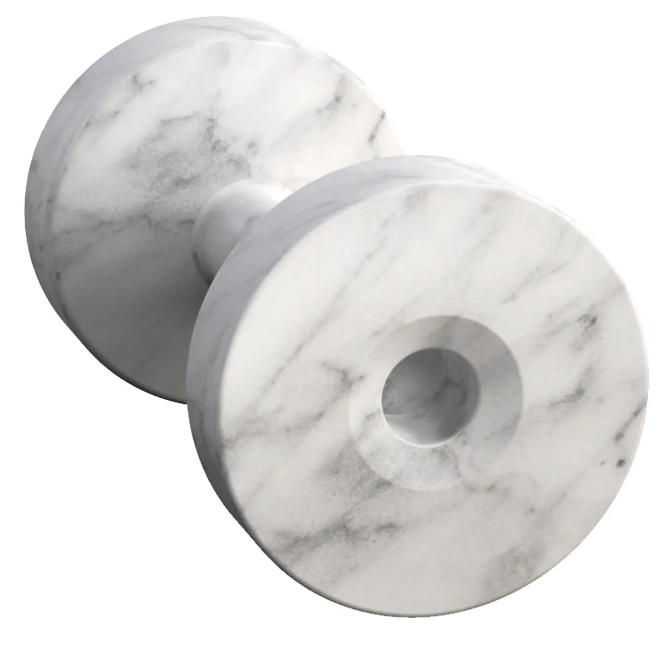 Portacandele monolitico in marmo e manubrio fitness Tara