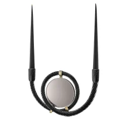 Portacandele San Marco Mirroring in Vetro di Murano Nero Gondola