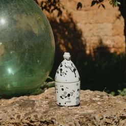 Portacandele Trullo bianco e nero