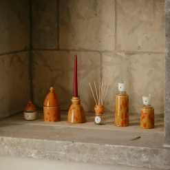Portacandele Trullo Caramello e Arancio