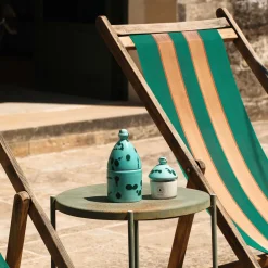 Portacandele Trullo verde e acquamarina
