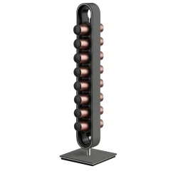 Portacapsule in pelle grigia