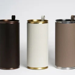 Portaombrelli in pelle color taupe