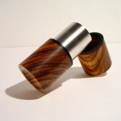 Portaspezie in legno di zebrano ed ebano