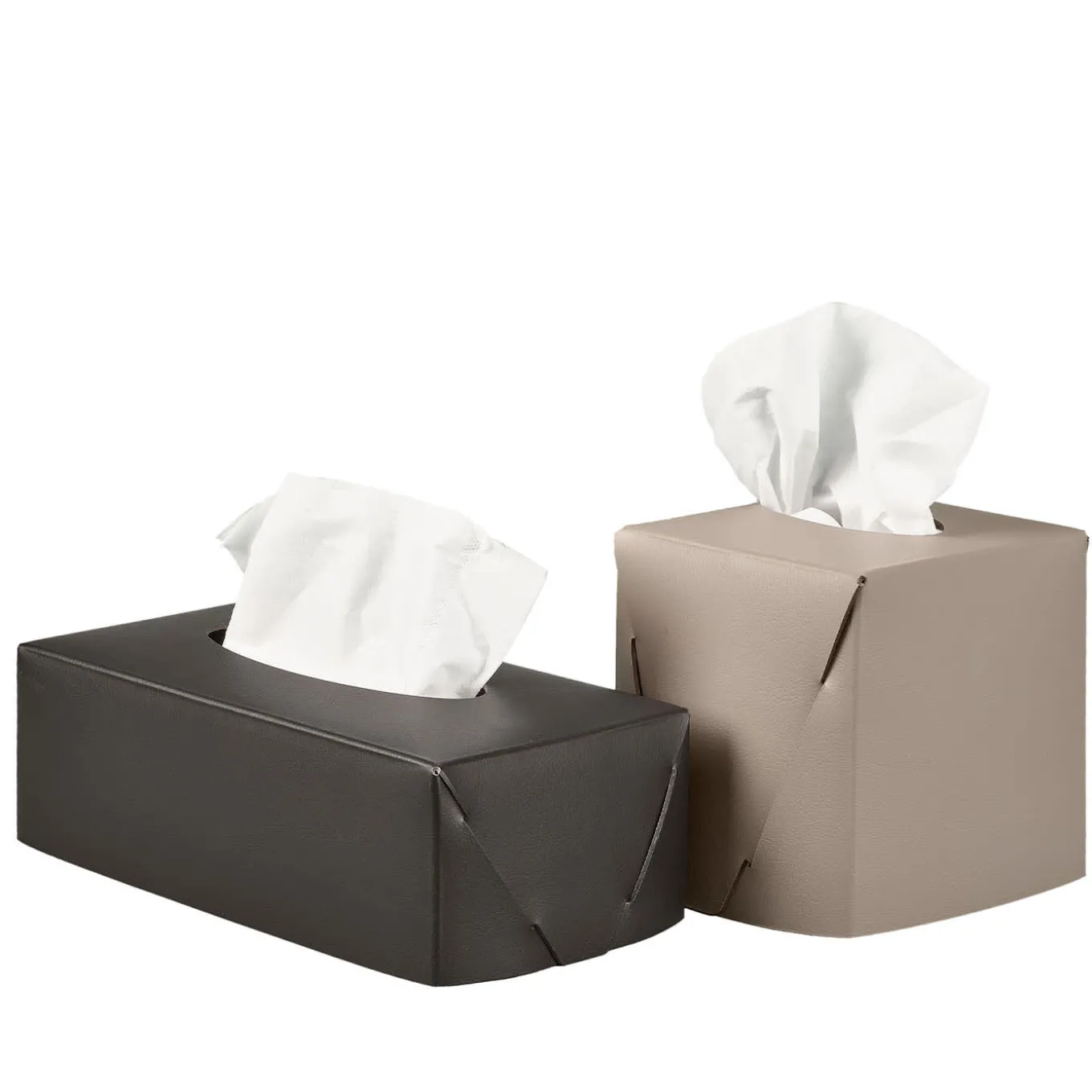 Portatovaglioli Cappuccino in pelle liscia di Ekaterina Borovkova