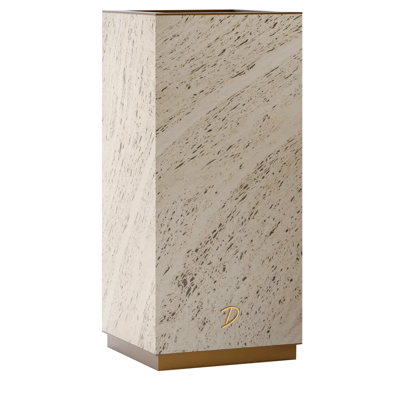Portavaso squadrato retroilluminato Eternal grande in Marmo Travertino di Bebo & Angel
