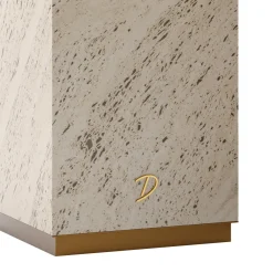 Portavaso squadrato retroilluminato Eternal grande in Marmo Travertino di Bebo & Angel