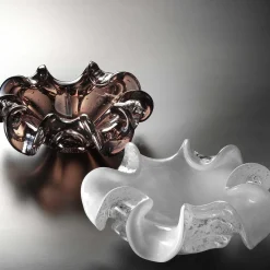 Posacenere Aura bianco e argento