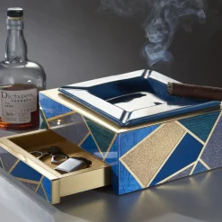 Posacenere in legno blu Tellux Mediterraneo