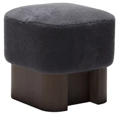 Pouf alto in legno nero Lloyd