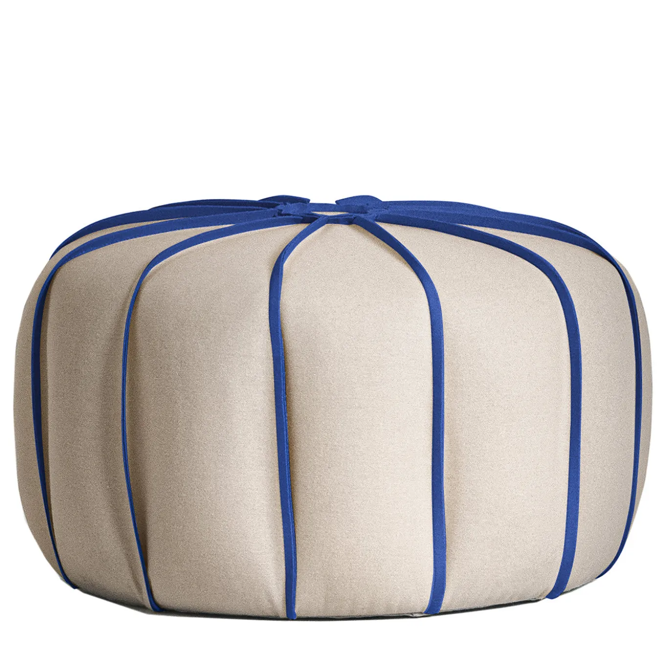 Pouf basso Marrakech Beige/Bluette di Enrico Cesana