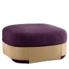 Pouf Bouclé Viola SUMO con Tasca in Cuoio