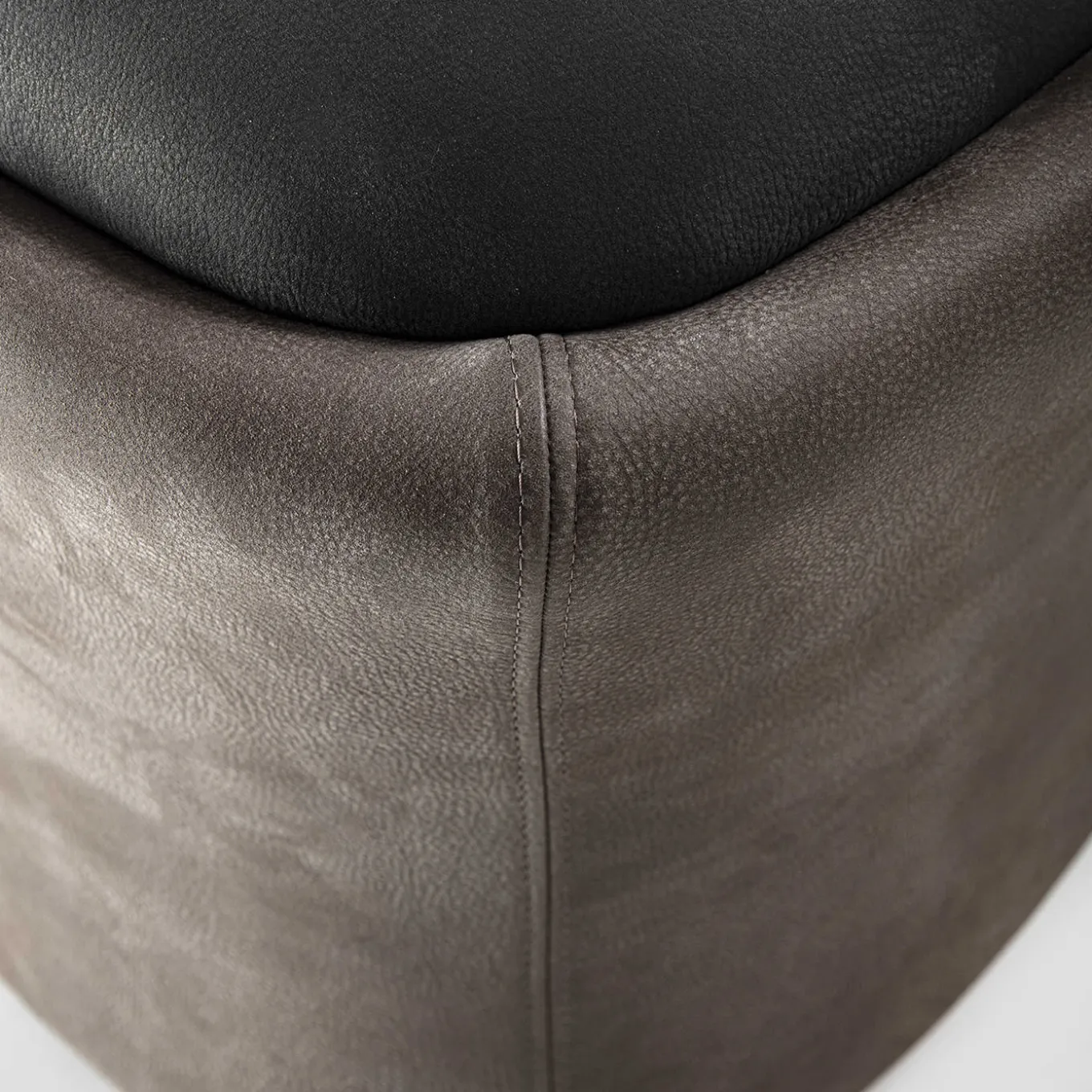 Pouf Caro bicolore marrone