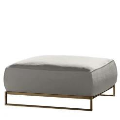 Pouf Casilda bianco con cornice dorata