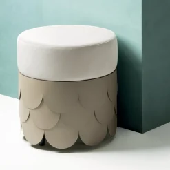 Pouf Charleston in pelle