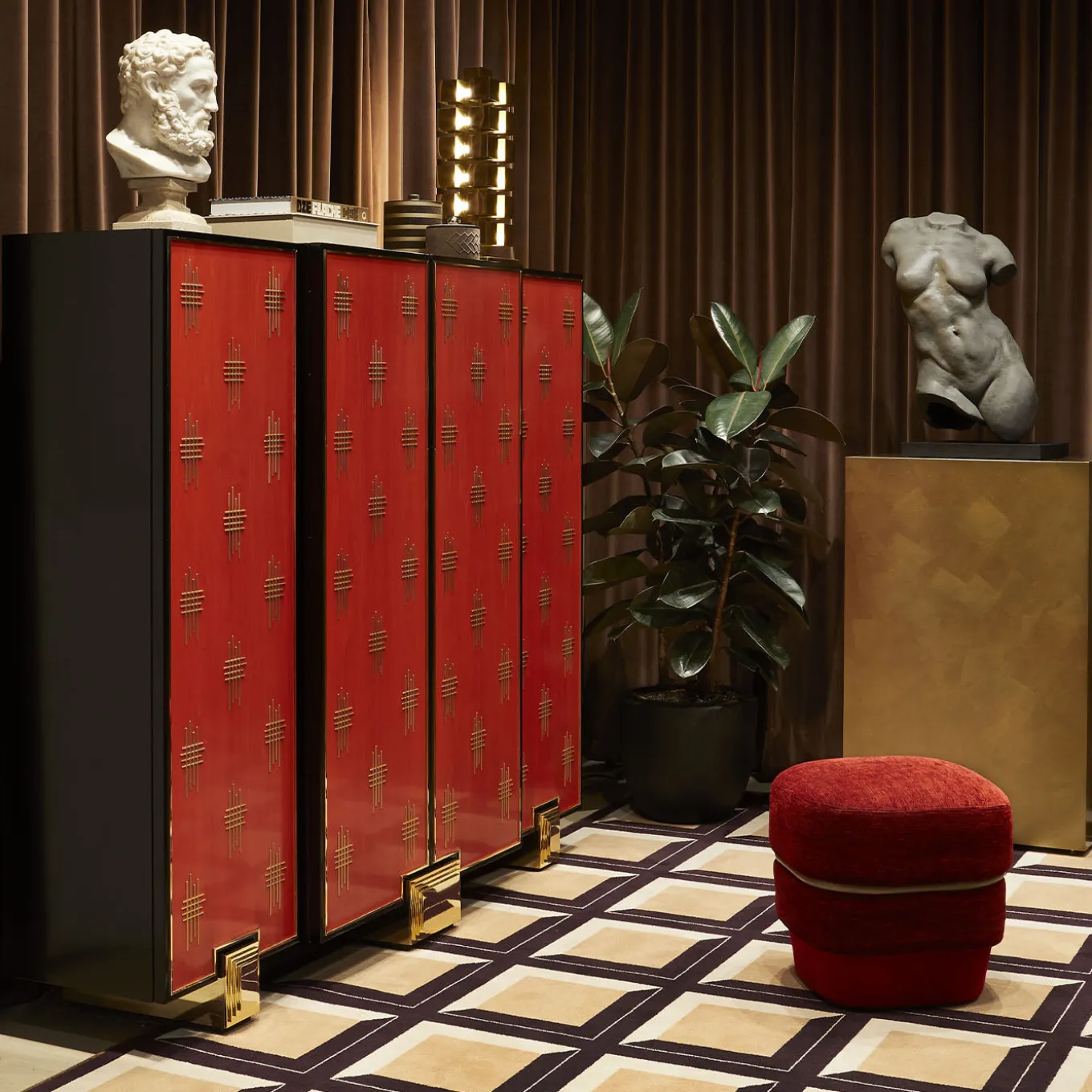 Pouf Chemise rosso di Studio Li-Do