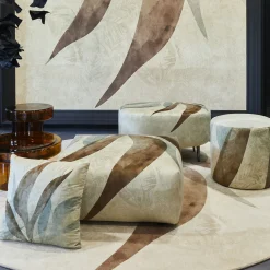 Pouf con Foglie Grandi rotondo