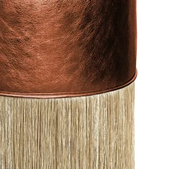 Pouf Couture in pelle rame e oro di Lorenza Bozzoli