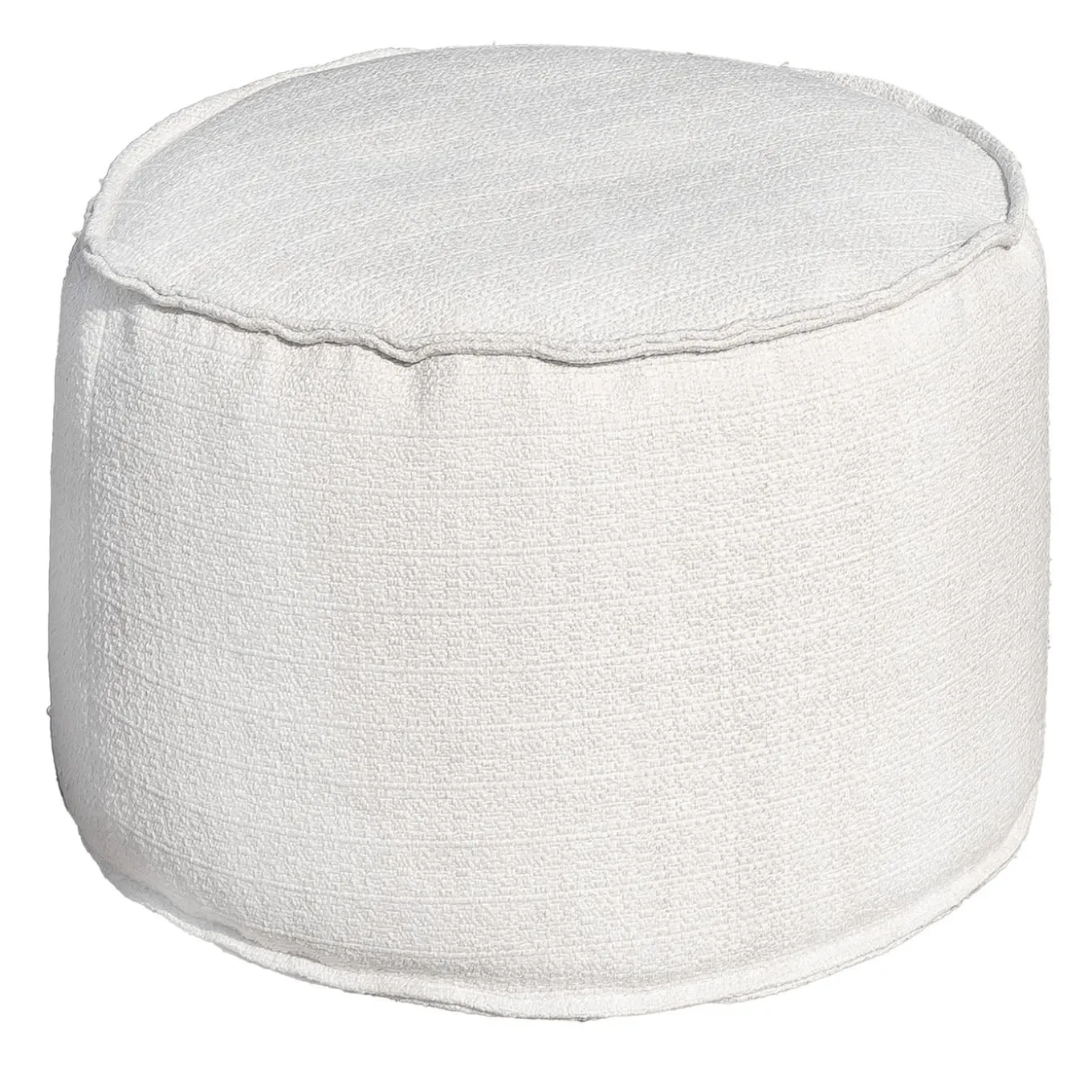Pouf da esterno Soft Cay in tessuto bianco
