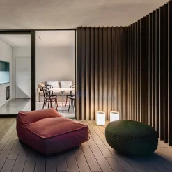 Pouf da esterno West Cay in tessuto rosa