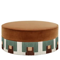 Pouf grande in velluto tabacco Treasure di Lorenza Bozzoli