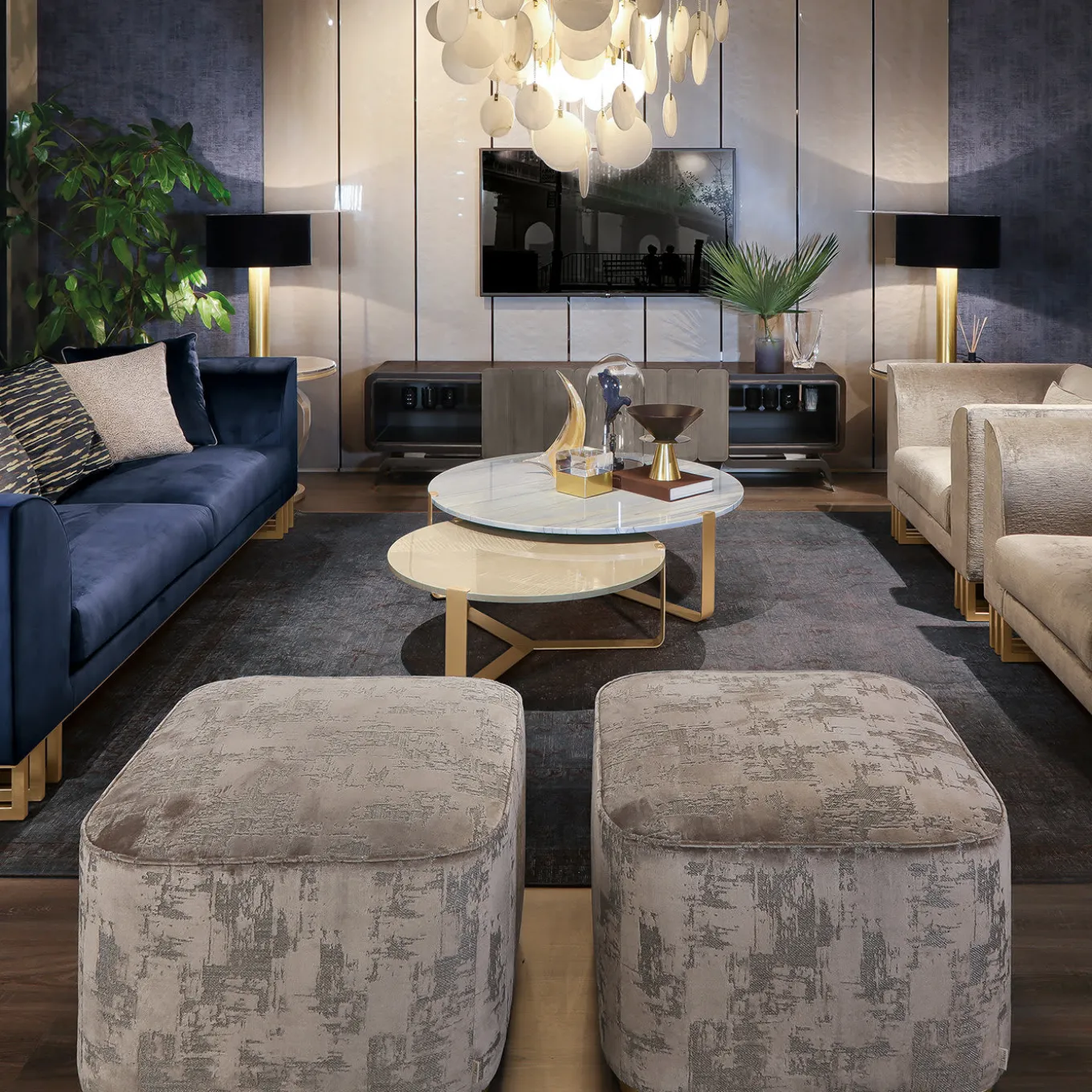 Pouf Hanami in stile morbido